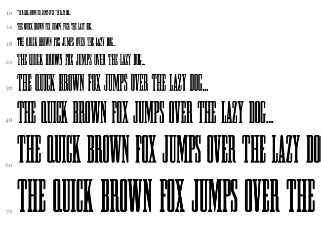 HFF Greek ExCon font waterfall